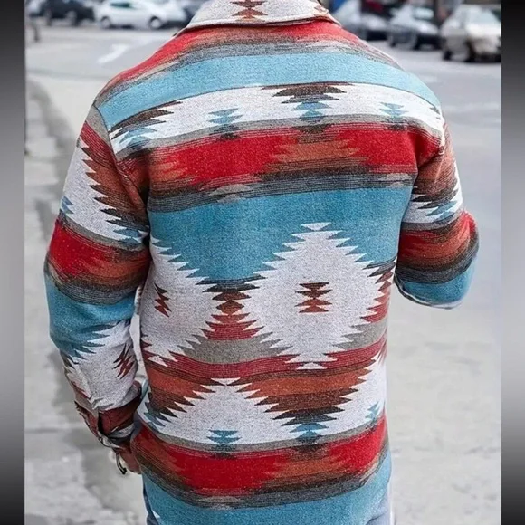 Manfinity Homme Men Plus Geo Print Pocket Patched Jacket - Picture 2 of 6